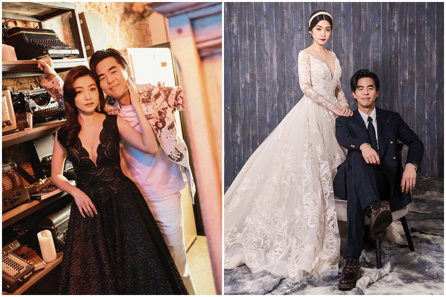 柯有倫與老婆感情很好，婚前還互送對方禮物。（林莉婚紗提供）