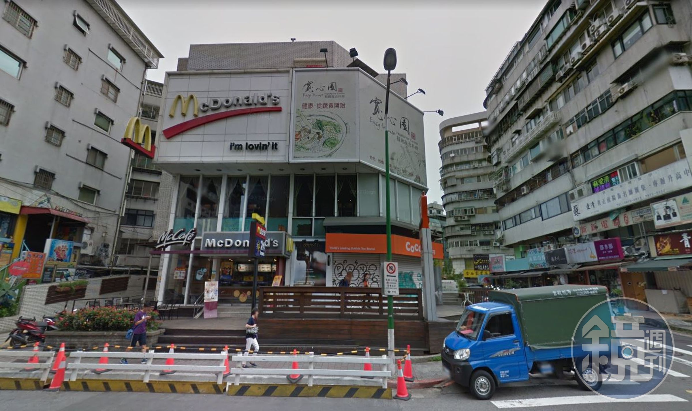 坐落於天母西路的地標麥當勞，傳不敵漲租6月將吹熄燈號。（翻攝自google map）