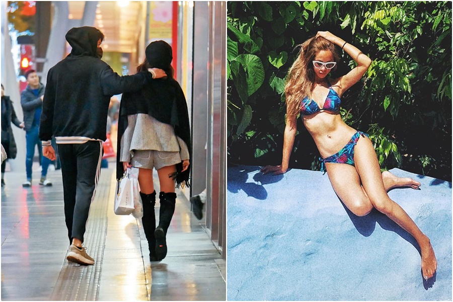 Nikki的新歡Hung Lin開著保時捷與她約會，走路時搭上她的肩。常在臉書曬美照的Nikki，之前也曾與陳銳約會被拍到。（翻攝Nikki曾韋綺臉書）