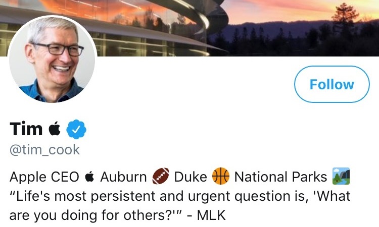 （圖取自Tim Cook推特）