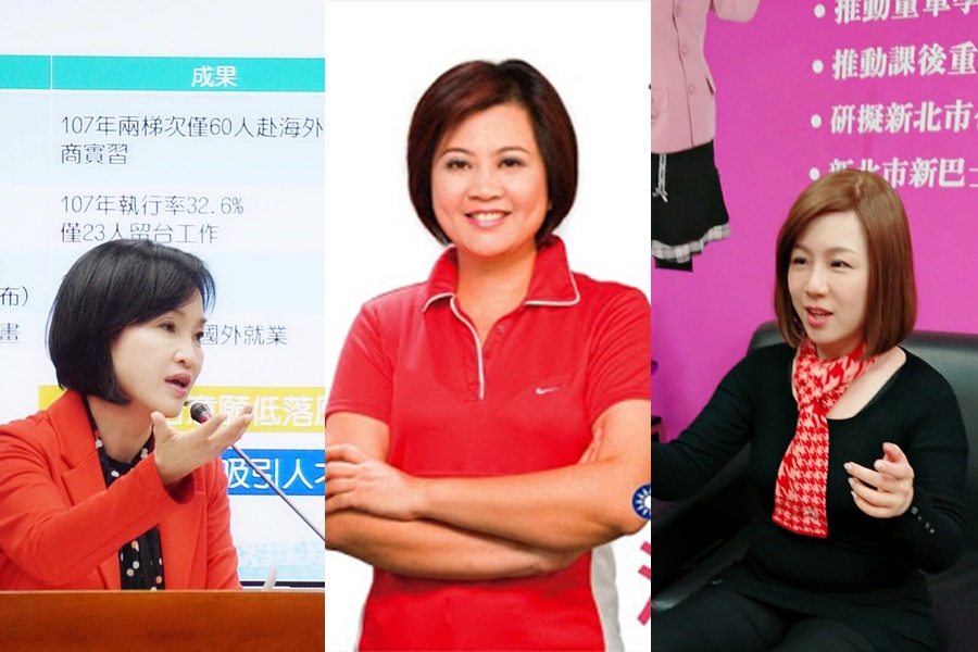 由左至右為柯志恩、江惠貞、劉美芳。2020立委選舉，板橋將有機會上演「三個女人的戰爭」。（合成照片）