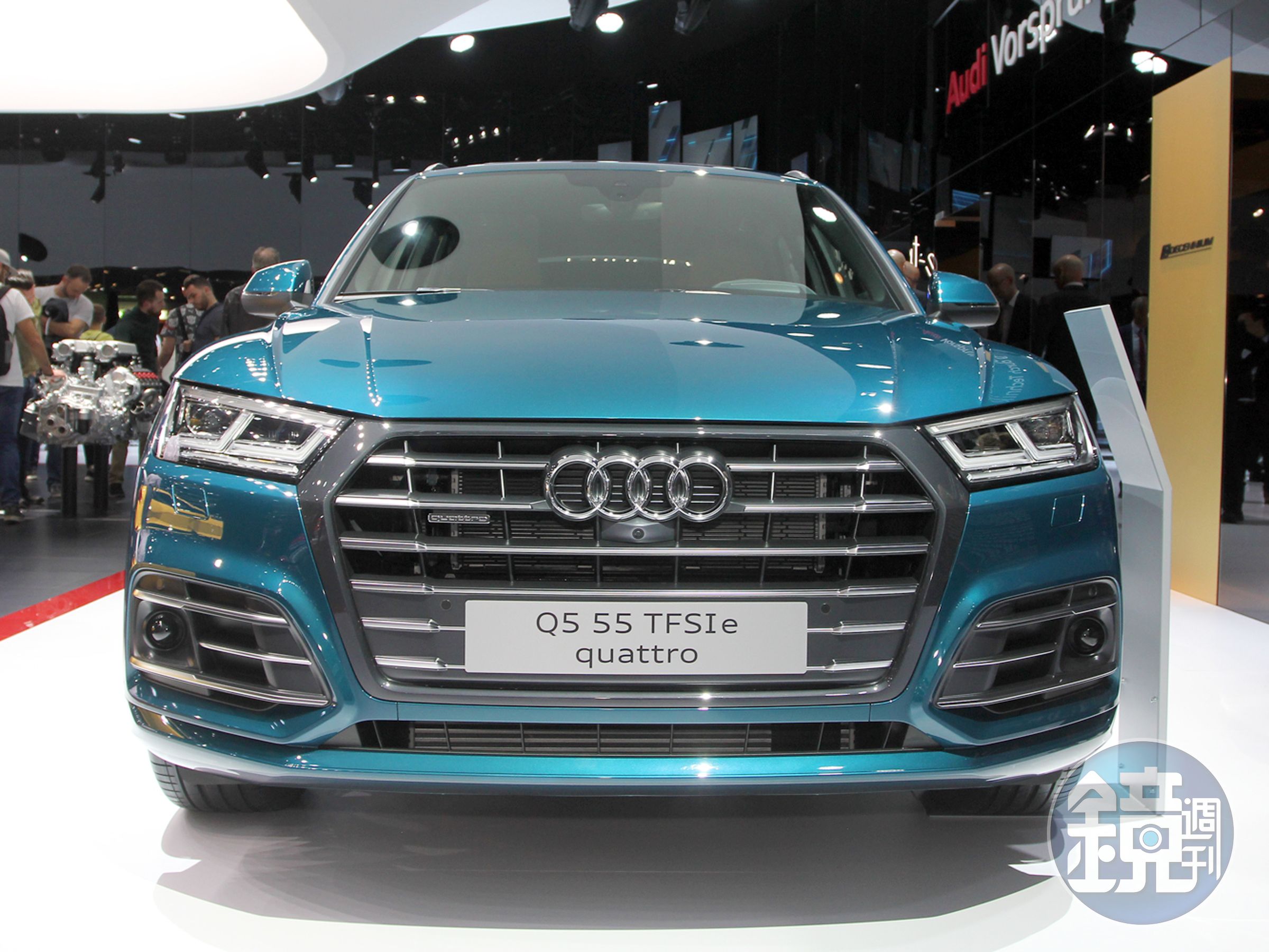 Q5 TFSI e車頭特寫。