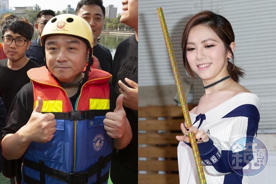 高市觀光局長潘恆旭（左）想請鄧紫棋（右）替高雄觀光代言，還嫌鄧紫棋經紀公司開天價代言費。
