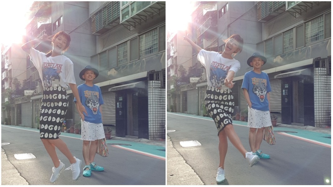 2018年5月求婚成功後，黃子佼與孟耿如同框曬照。（翻攝自黃子佼臉書）