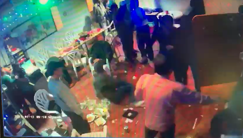 天道盟太陽會組長綽號「牛頭」的溫欽煌，在基隆因對方「沒起身敬酒」打到對方縫60針，顏面傷殘。（警方提供）