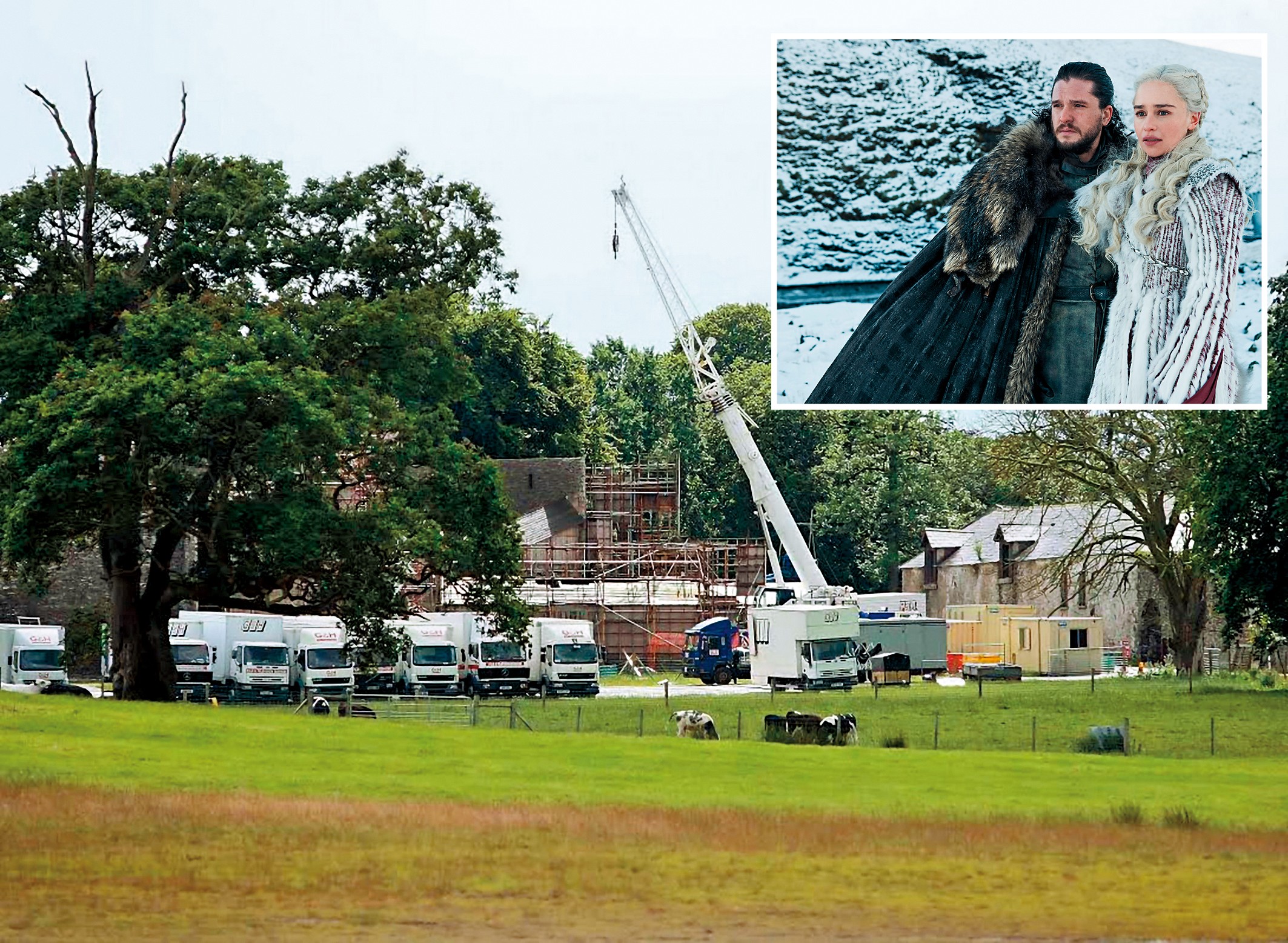 《冰與火》位於貝爾法斯特市郊外Toome的臨冬城拍片現場。（左敏琳提供）