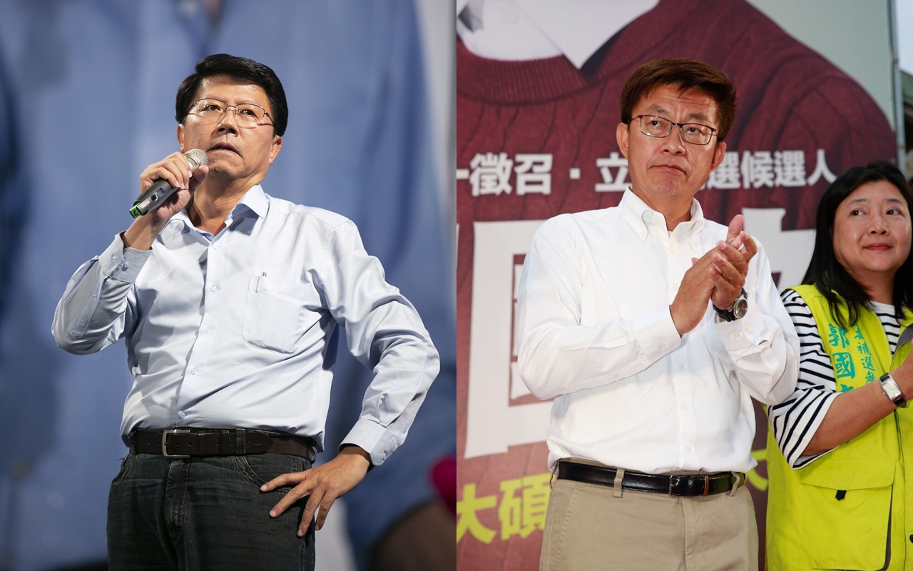 已連任5屆議員的謝龍介（左）2012年、2016年曾2度挑戰立委選戰，不過都鎩羽而歸，右為郭國文。