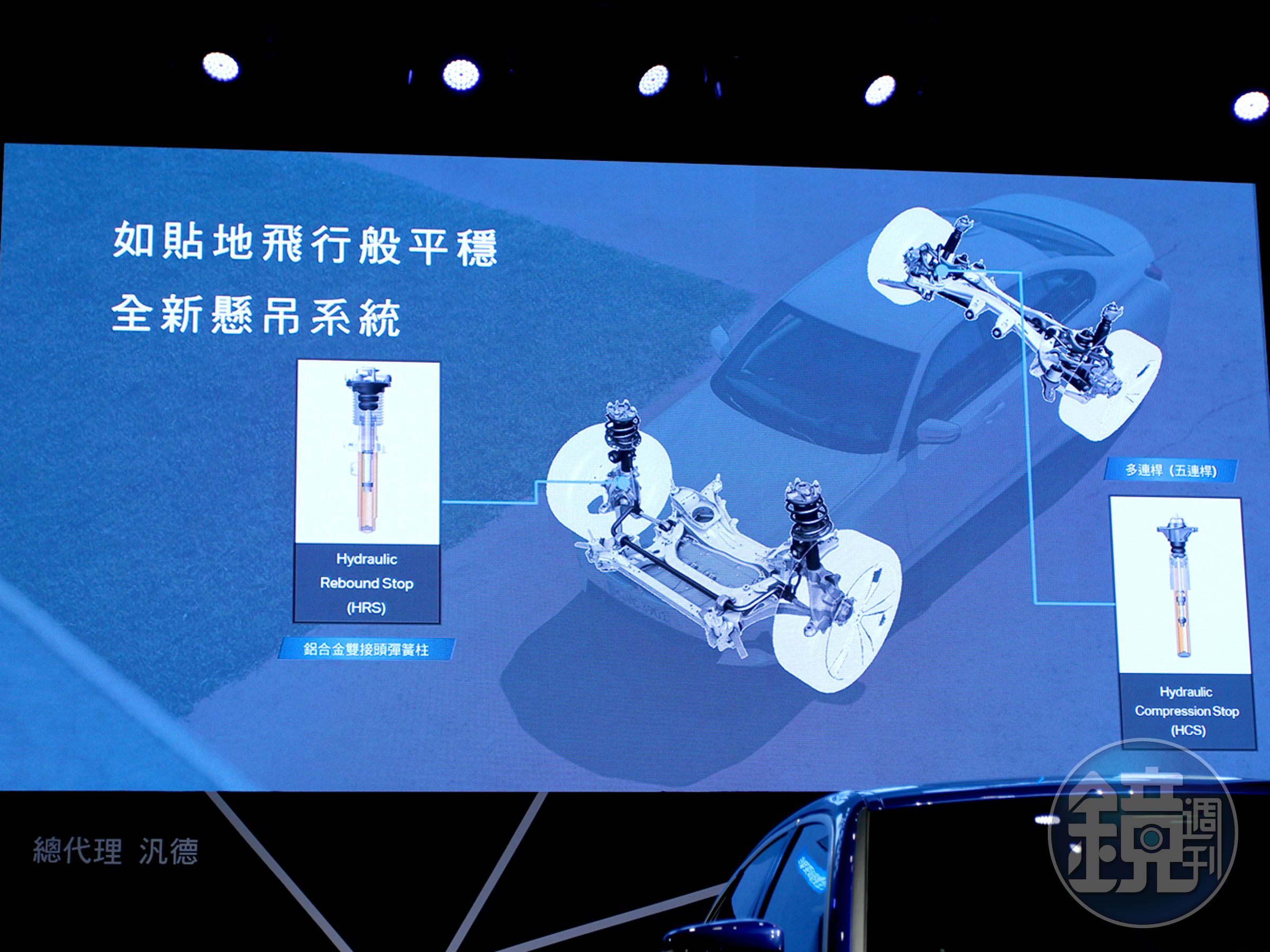 懸吊方面，全新BMW 3系列搭載前鋁合金雙接頭彈簧柱、後多連桿懸吊，還有一套首度導入量產的全新減震筒技術，無論是行路舒適性、轉向精準度、車身靈活度、高速穩定性等皆更上層樓。
