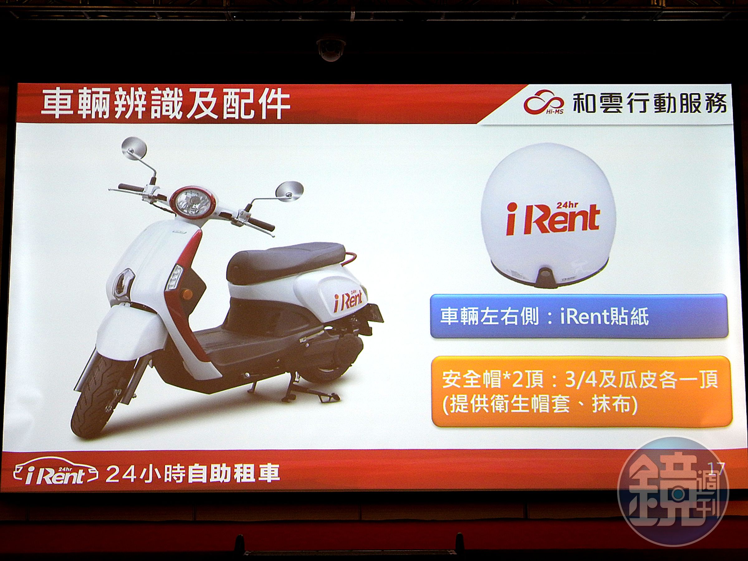 沒帶安全帽也沒關係！每台機車版iRent皆附有兩頂安全帽及拋棄式衛生帽套。