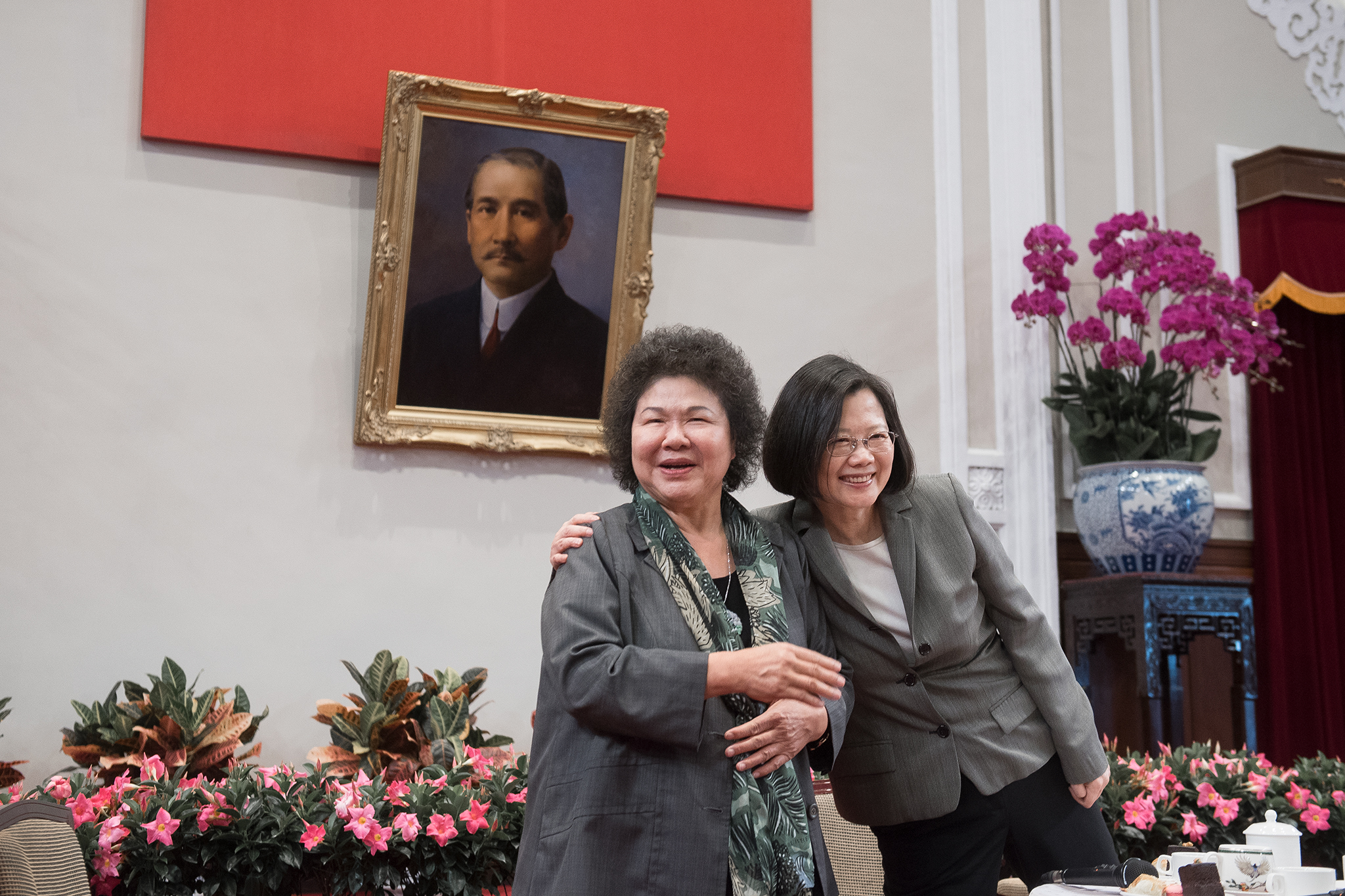 總統府祕書長陳菊於臉書po文表態，「我支持蔡英文總統競選連任。」（總統府提供）