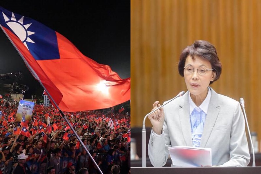 國民黨立委黃昭順不滿新身分證沒國旗，認為蔡政府可能有其他黑心企圖。（翻攝自黃昭順臉書）