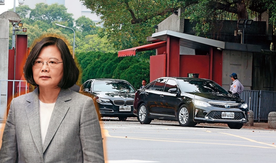 3月18日 13:30，因應賴清德參選，週一中午總統蔡英文召集會議，本刊直擊多輛府院高層座車進出官邸。