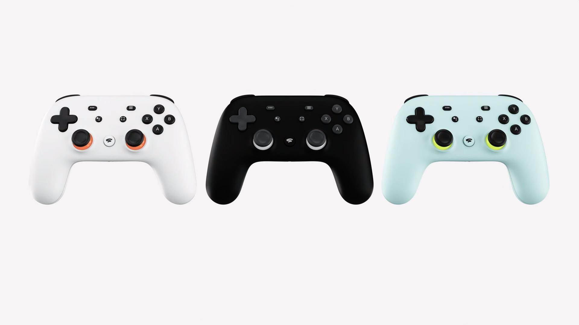 做為Stadia的相關產品，「Stadia Controller」也在發表會上正式亮相，提供三種顏色（翻攝自Google Youtube頻道）