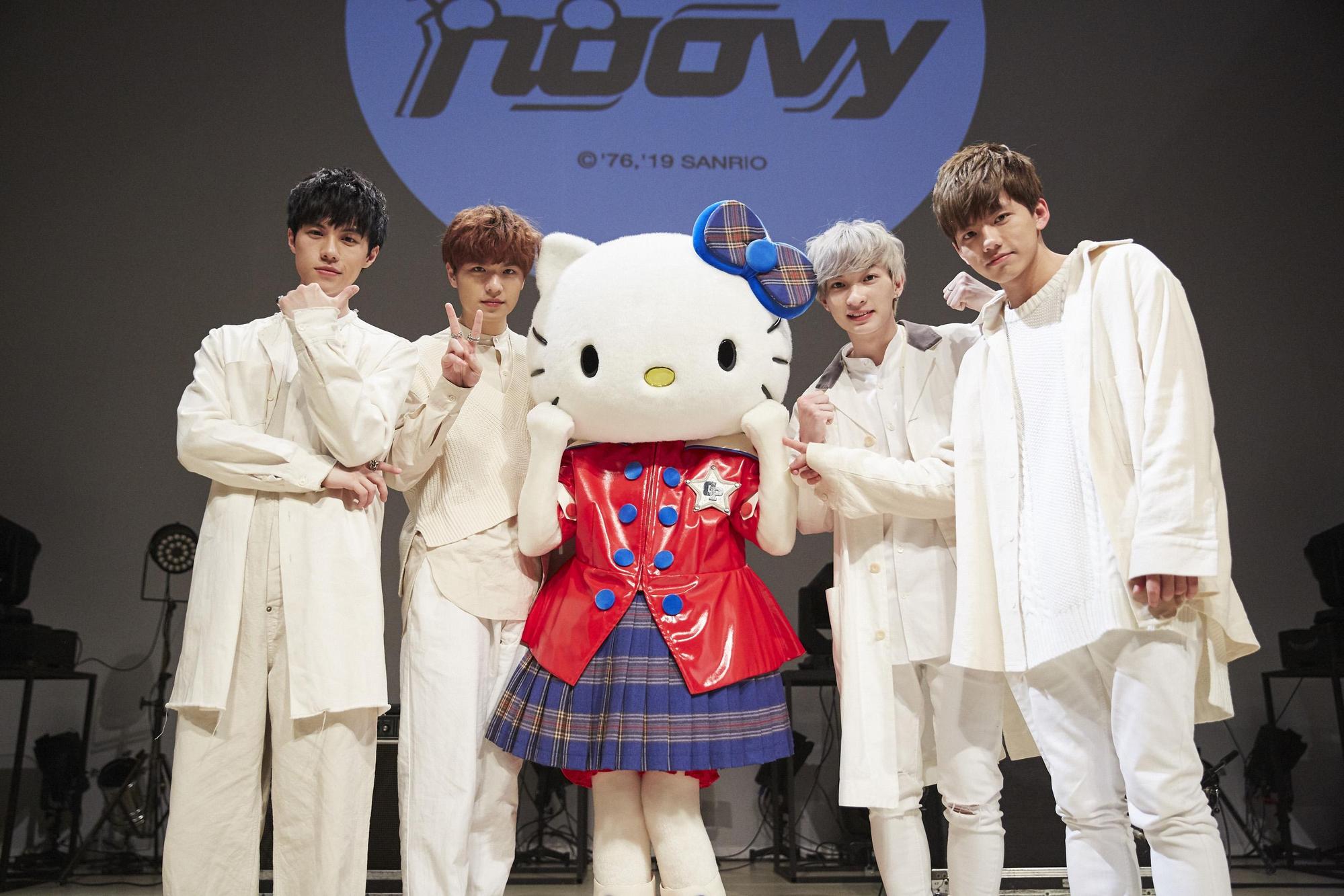 noovy樂團和Hello Kitty共演，直呼是不可思議的寶貴經驗。（伊林娛樂提供）