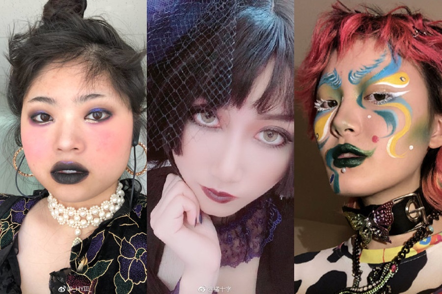 廣州一名女網友在微博分享,撲自己在因化哥德妝地鐵安檢人員當場要求卸妝,引起許多網友聲援。(翻攝自微博)