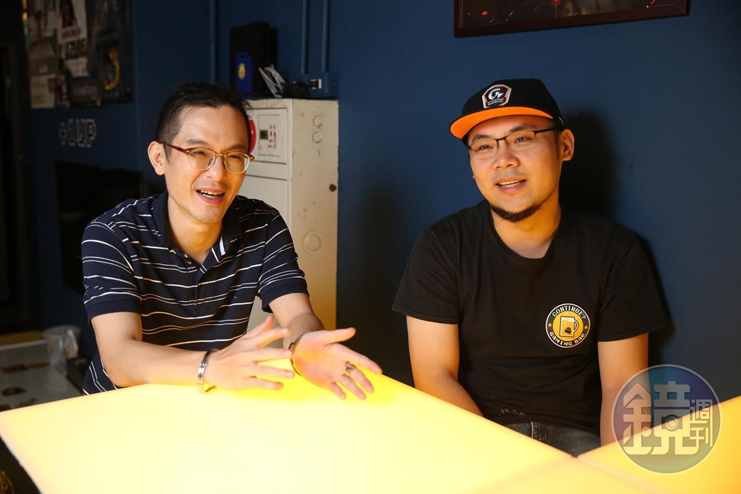 Continue? Gaming Bar是四位大學同窗合夥打造。照片為其中兩位合夥人許通晏（左）及黃上人。