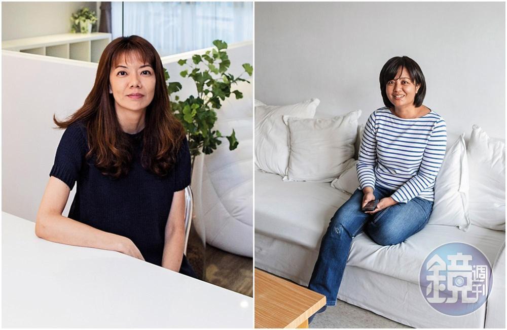 Phyllis(左)住過的每間房子都像樣品屋,她自言要「反複製」母親的囤積症。Nelly(右)實踐簡單生活之後,更能看清楚自己及家人的需求,並擔任溝通的橋梁。