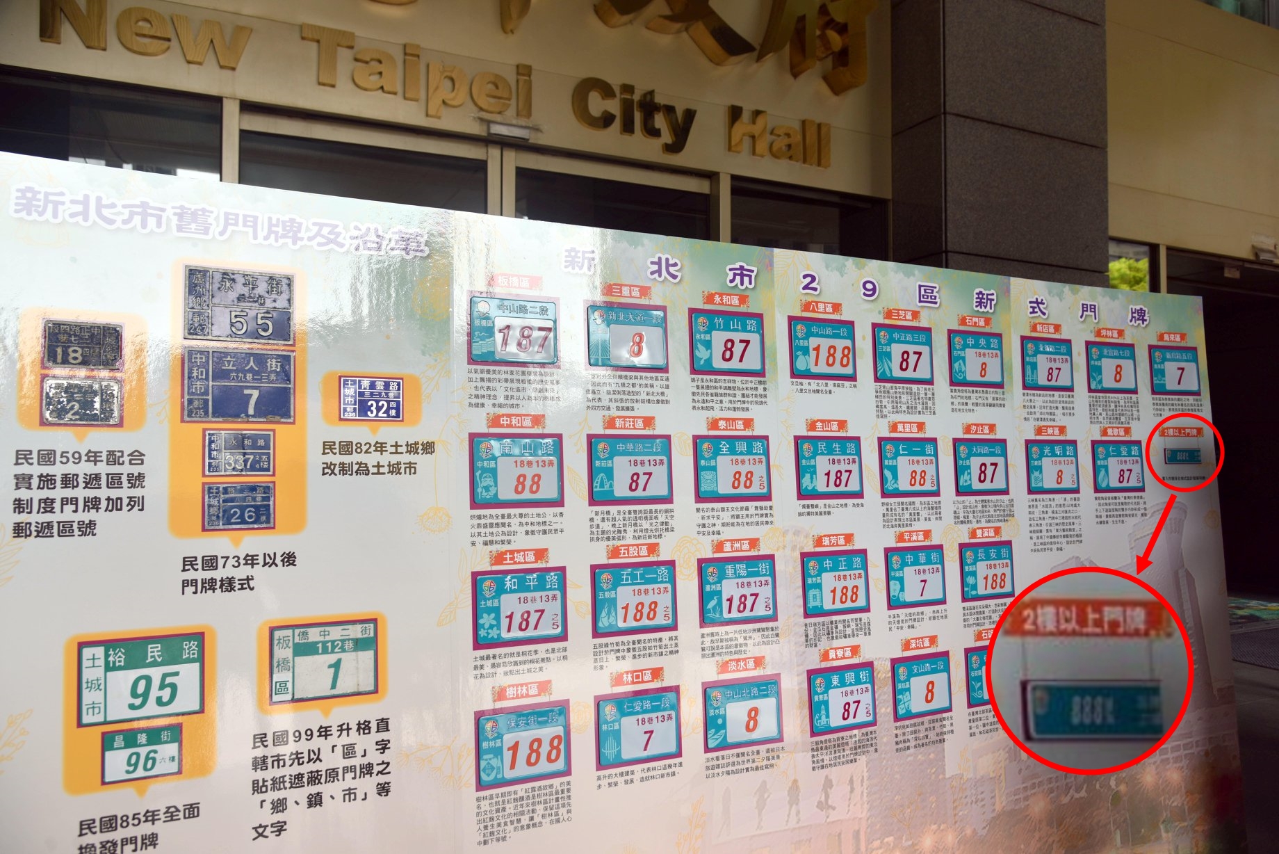 其實新北市有將「迷你版」門牌一同公布，不過只出現在畫面最右側，很難讓民眾察覺。（翻攝自我的新北市臉書）