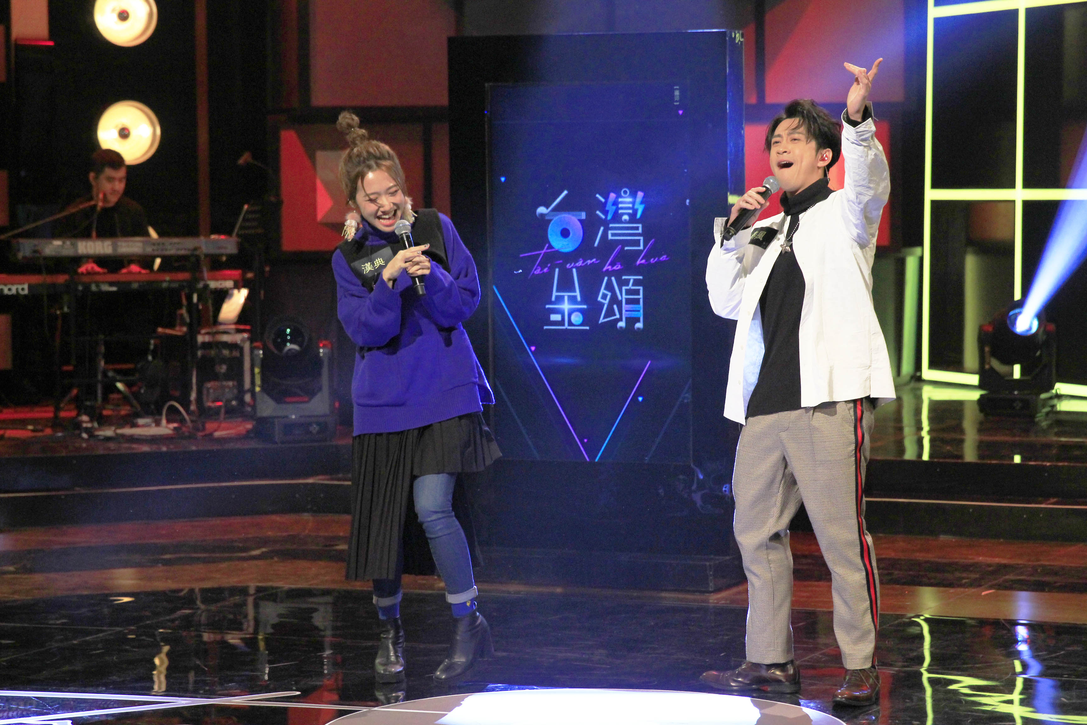 陳漢典與Lulu日前參加公視台語音樂節目《台灣金頌》錄影。（公視提供）