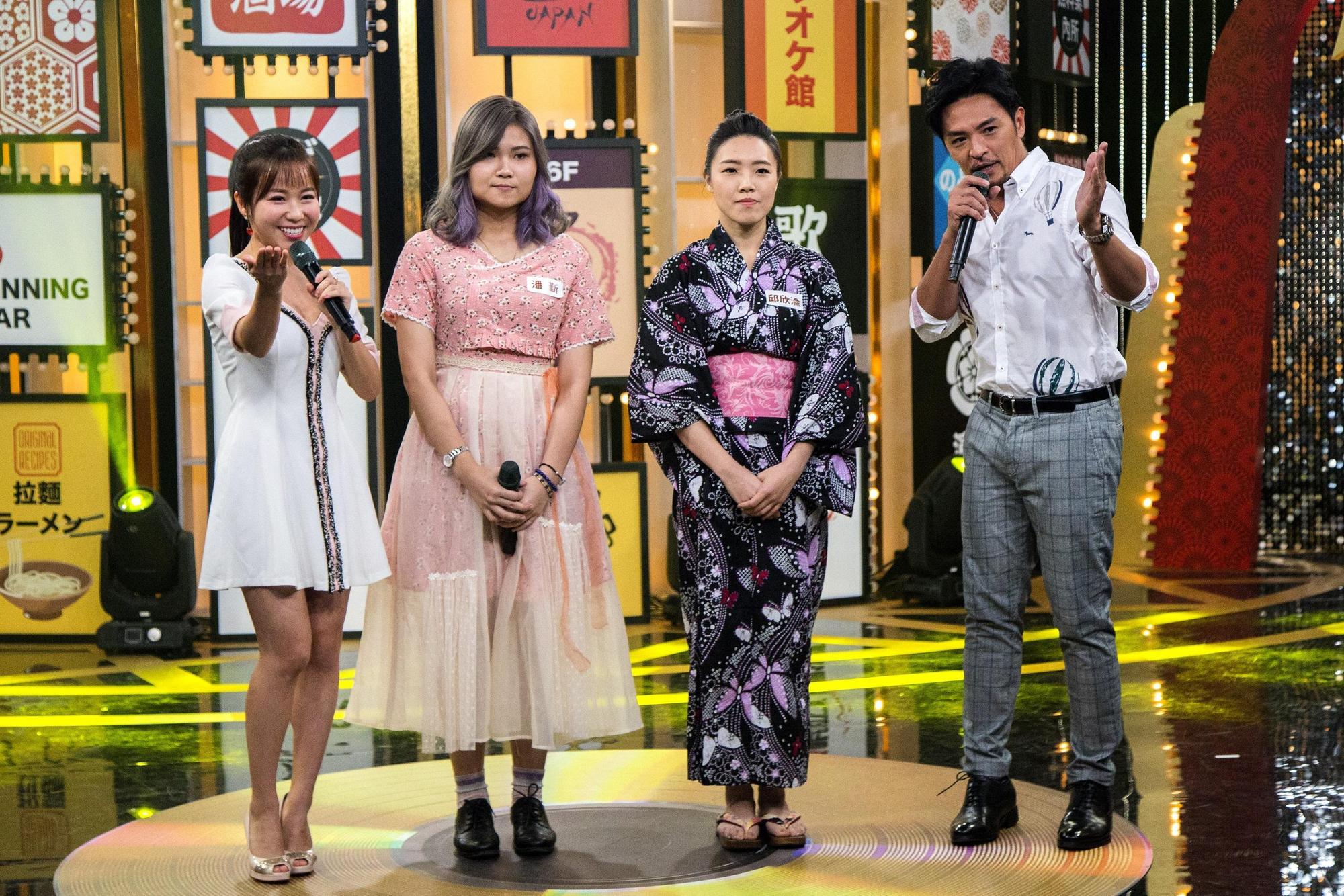 夢多和小百合為《國興日本歌唱王》在台灣獻出第一次全日文主持。(國興衛視提供)