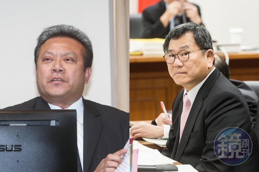民進黨立委初選登記,屏東縣第一選區立委為蘇震清(左)登記;嘉義縣第一選區則是陳明文(右)前往登記。