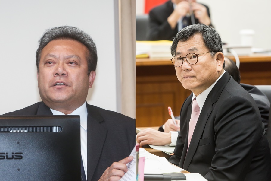 民進黨立委初選登記，屏東縣第一選區立委為蘇震清（左）登記；嘉義縣第一選區則是陳明文（右）前往登記。