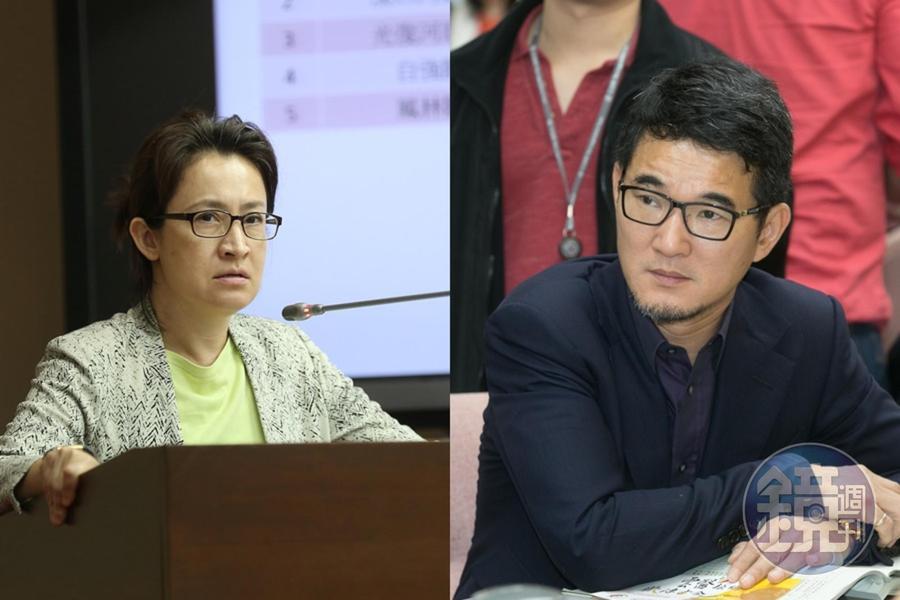 現任立委劉建國(右)委託助理前往登記區域立委初選,但卻傳出登記無效;而花蓮現任立委蕭美琴(左)則未參與登記。