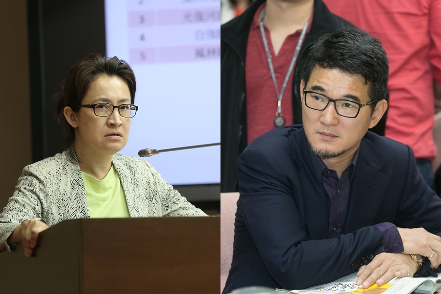 現任立委劉建國(右)委託助理前往登記區域立委初選,但卻傳出登記無效;而花蓮現任立委蕭美琴(左)則未參與登記。