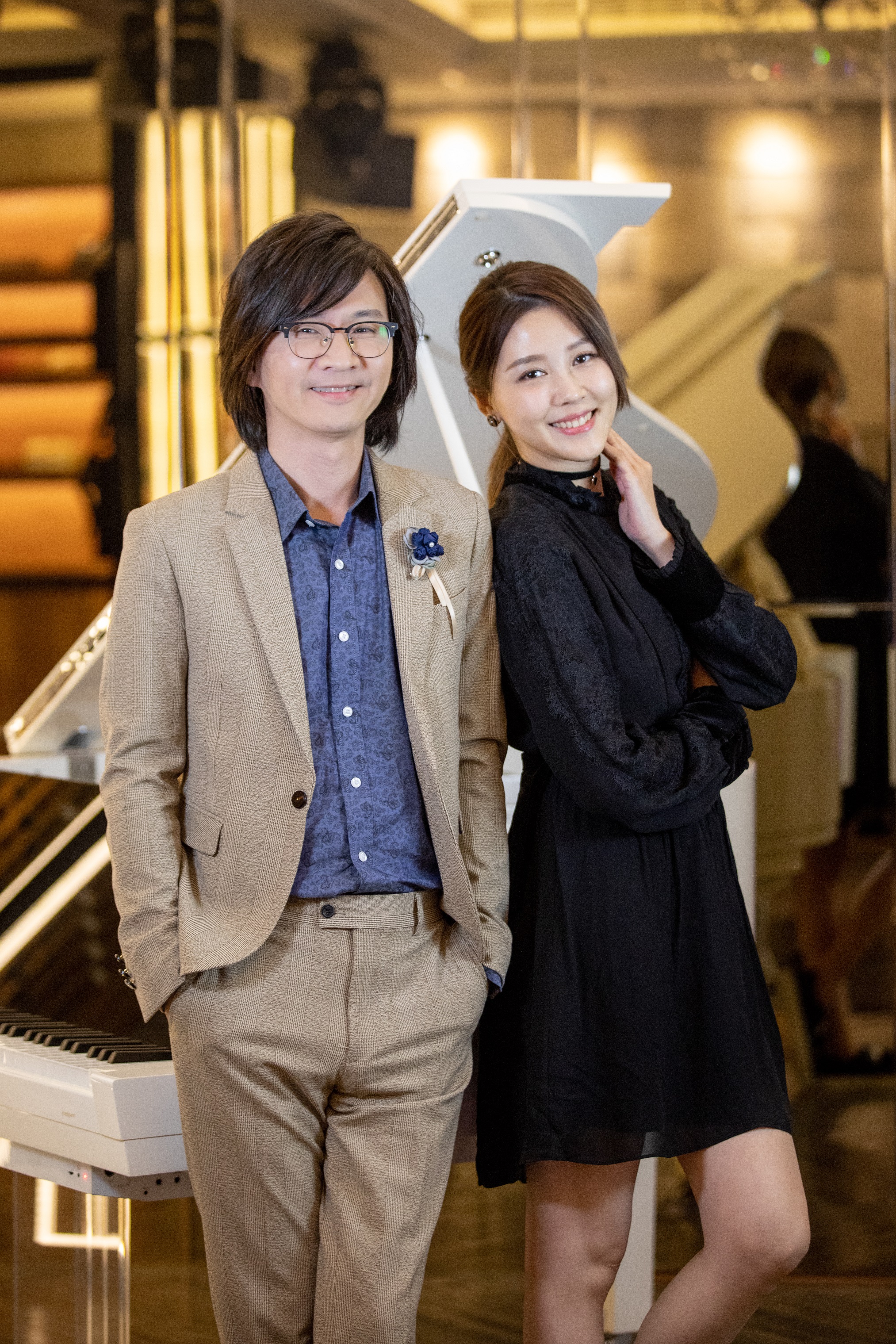 林隆璇讚賞嚴立婷的歌聲，只要克服緊張，給自己多一點自信心就完美了。（青田音樂提供）