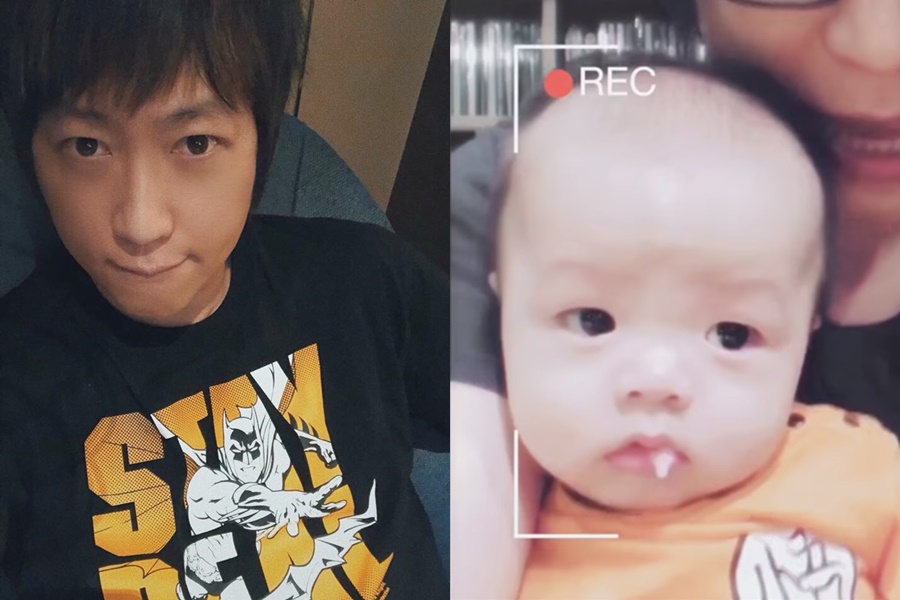 阿信今（1日）在臉書上PO出一段「曬娃」影片，引起網友暴動。（翻攝自五月天 阿信臉書）