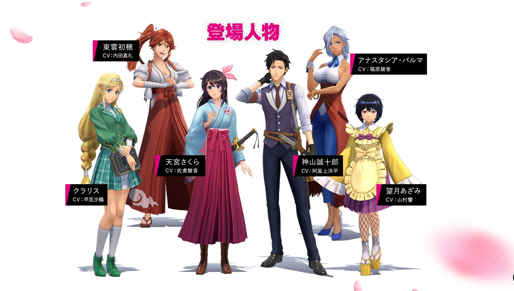 《新櫻花大戰》主要角。（翻攝官網）