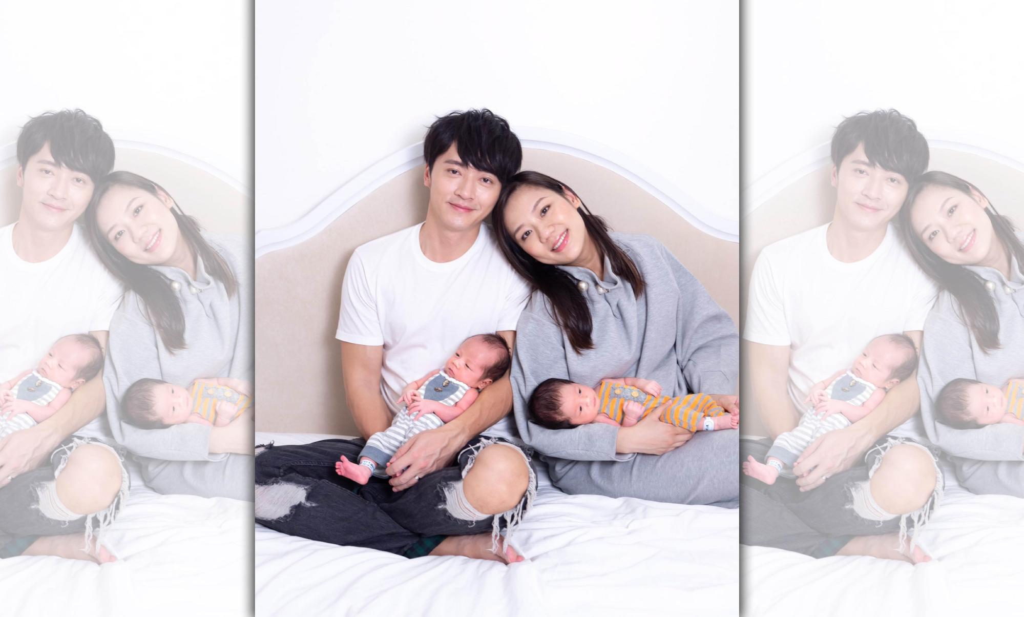 馬俊麟與老婆的一對可愛雙胞胎滿月了。(民視提供)