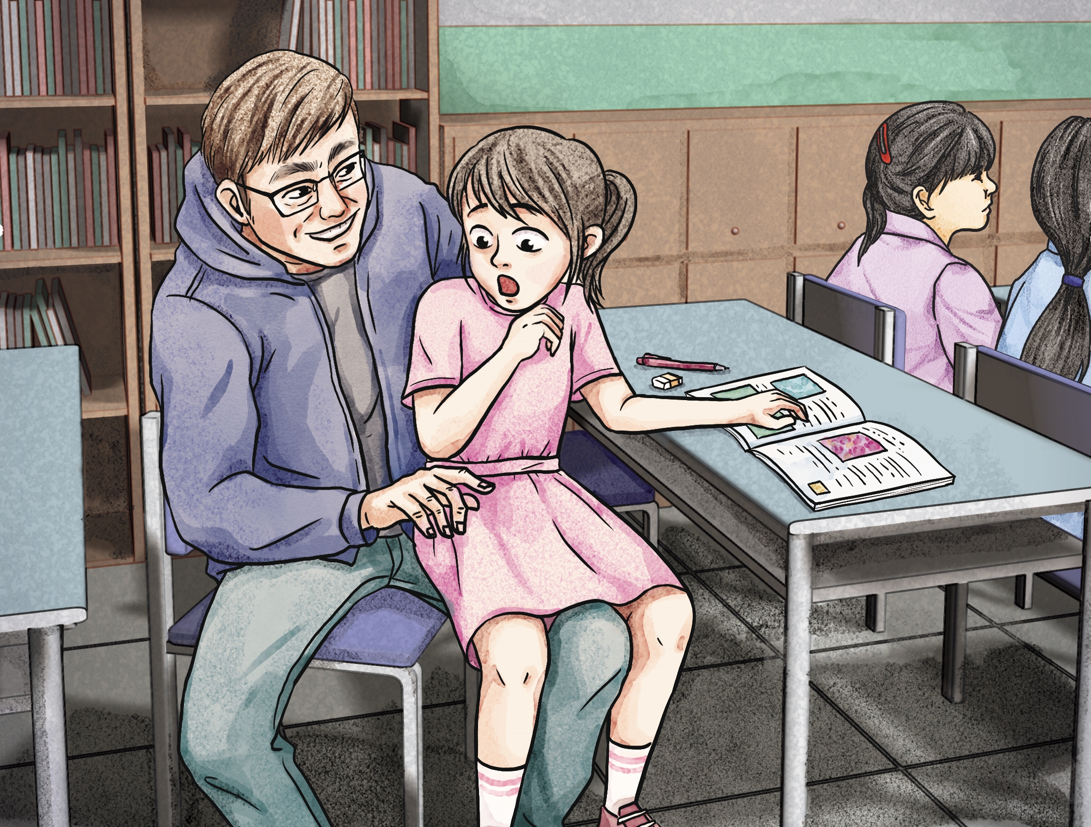 補習班C姓老師以指導女童功課為由，多次在課堂上猥褻女童得逞。