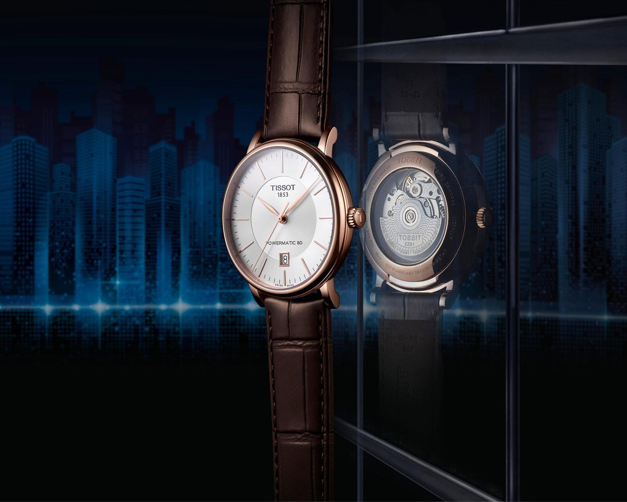 今年斯文的Dress Watch代表是Carson系列，40mm金色PVD錶殼，裝配Powermatic 80自動上鏈機芯。