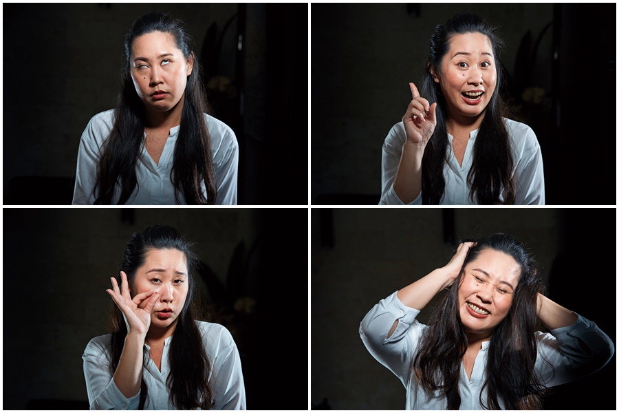 舞台劇演員出身的蘇瀅，對表演很放得開，什麼角色都可以立刻「上身」，翻白眼更是她的招牌表情。