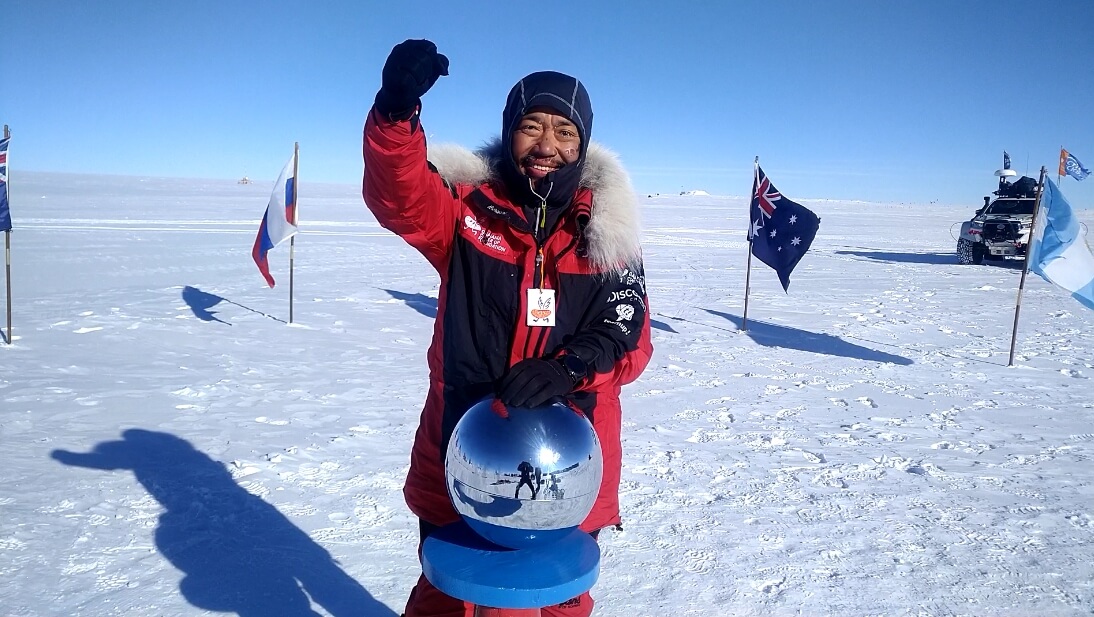 劉柏園是台灣首位同時挑戰南、北極點成功的企業家。（劉柏園提供）