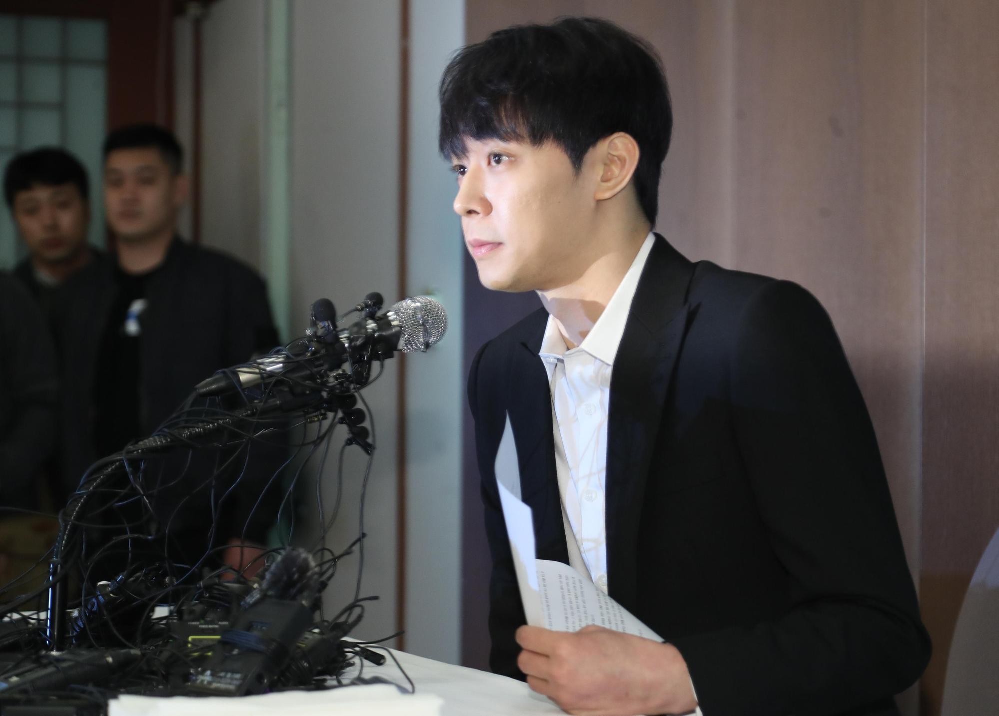 朴有天剛剛召開記者會強調自己沒有吸毒。（東方IC）