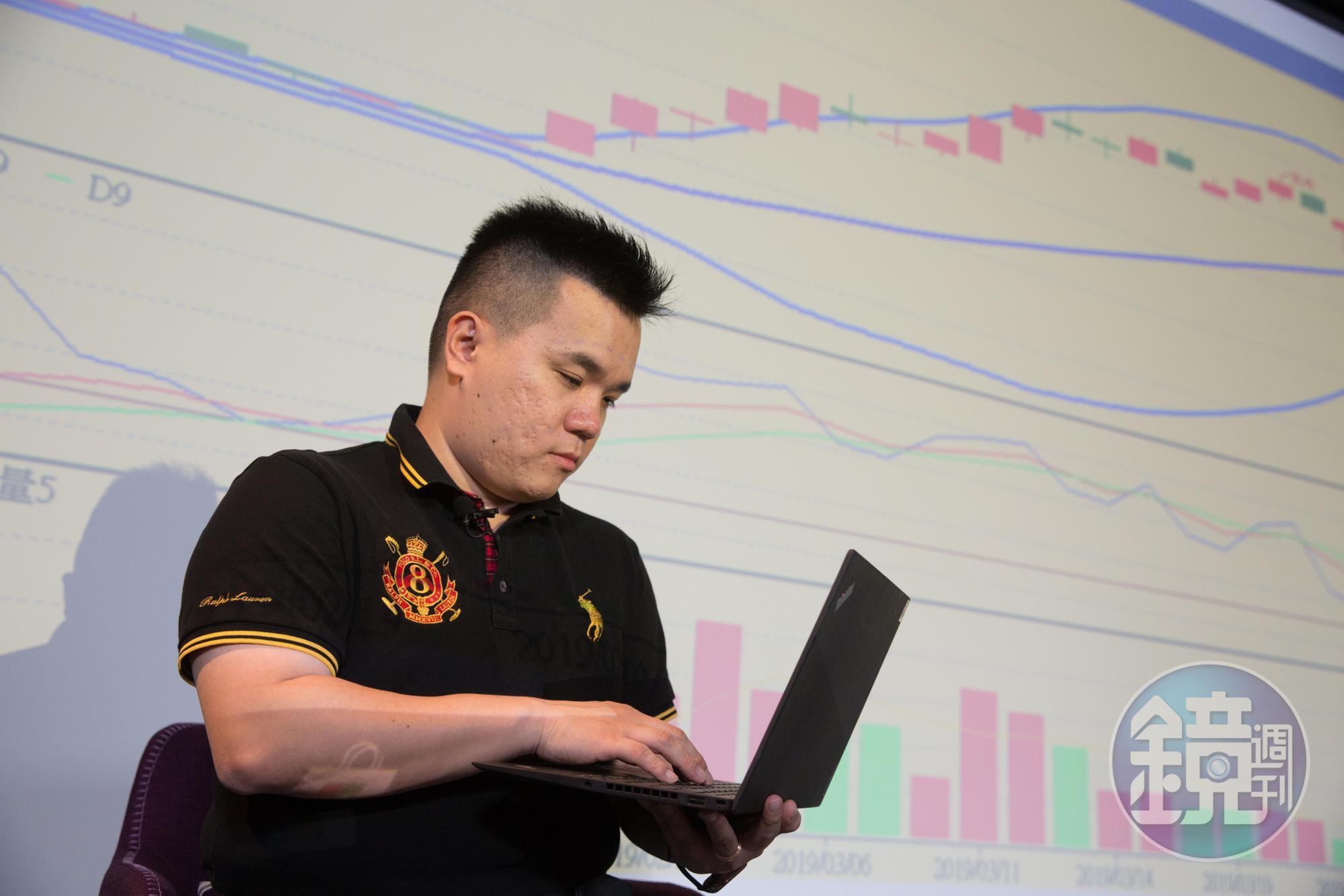 一般券商軟體的布林通道大多設定2個標準差,但股市阿水是採2.1個標準差,避開可能太早出場的判斷。