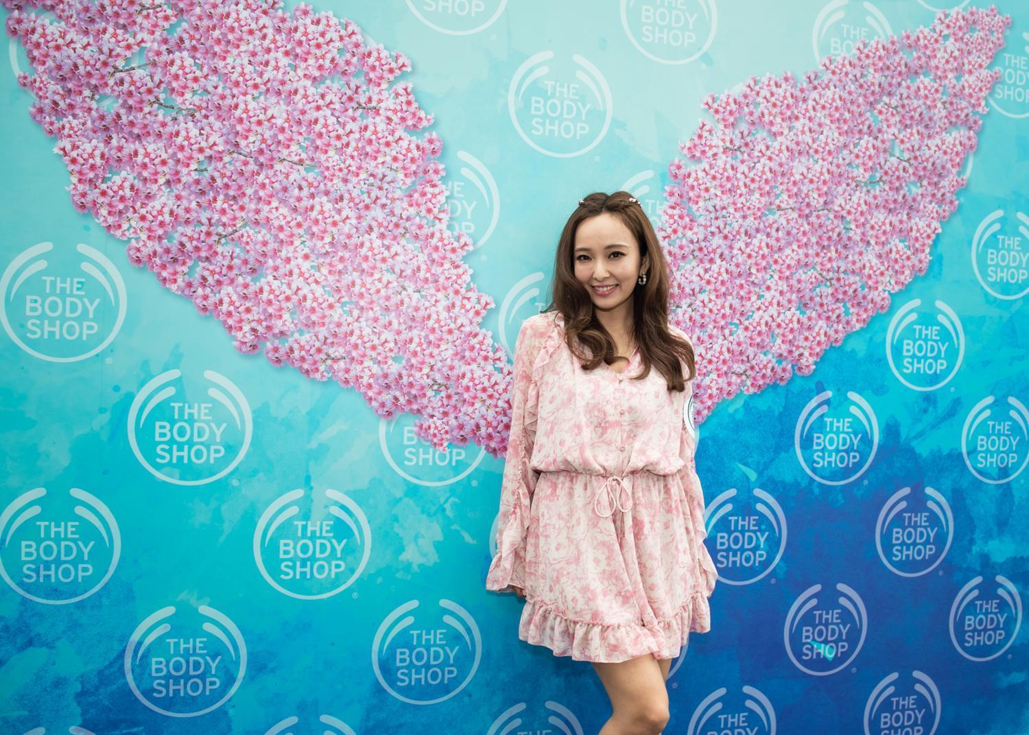 愛紗揮別婚變陰霾，神清氣爽出席THE BODY SHOP活動。（THE BODY SHOP提供）