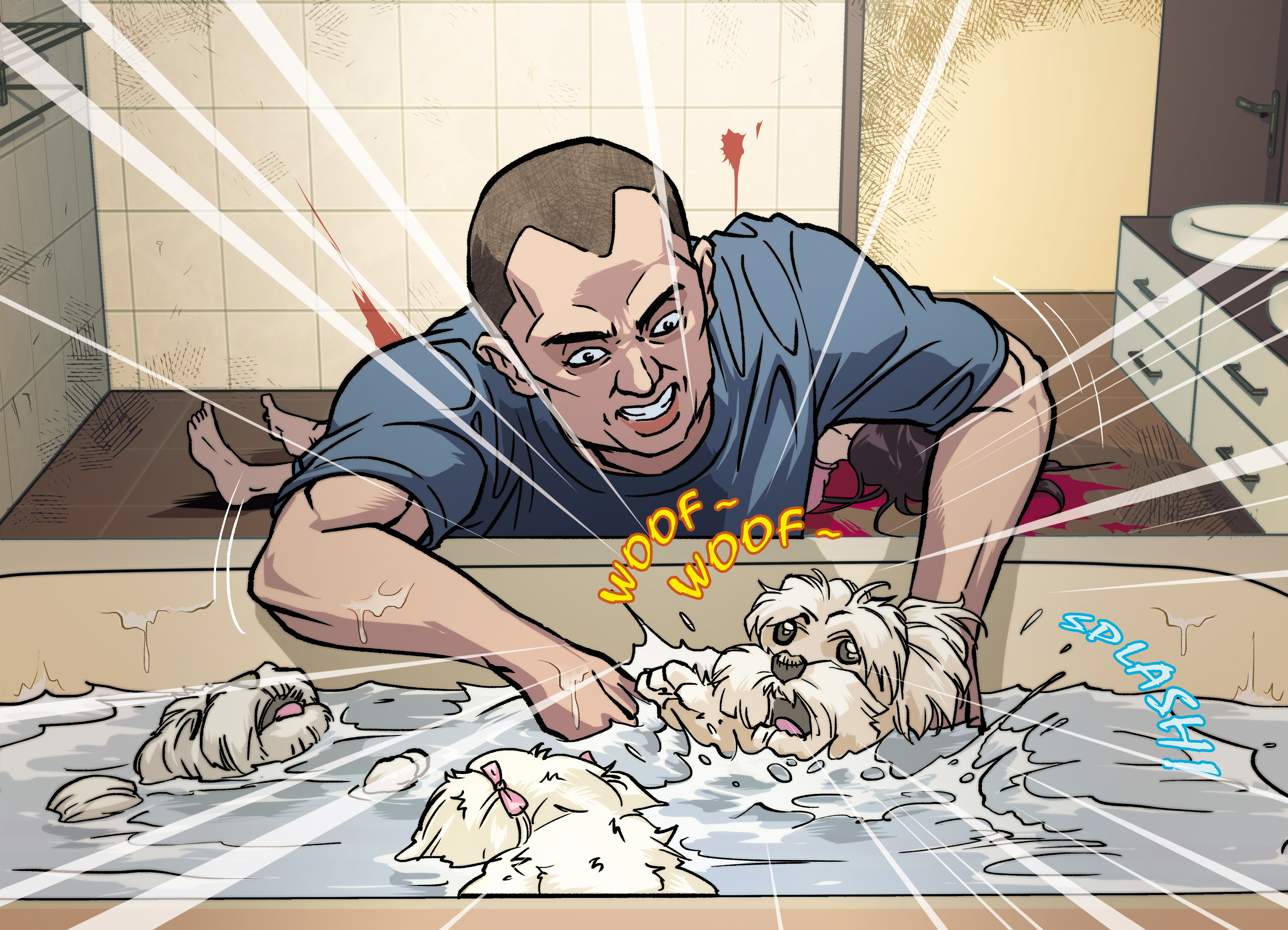 當時3隻小狗拚命狂吠，李明哲乾脆將小狗按進浴缸溺斃。 