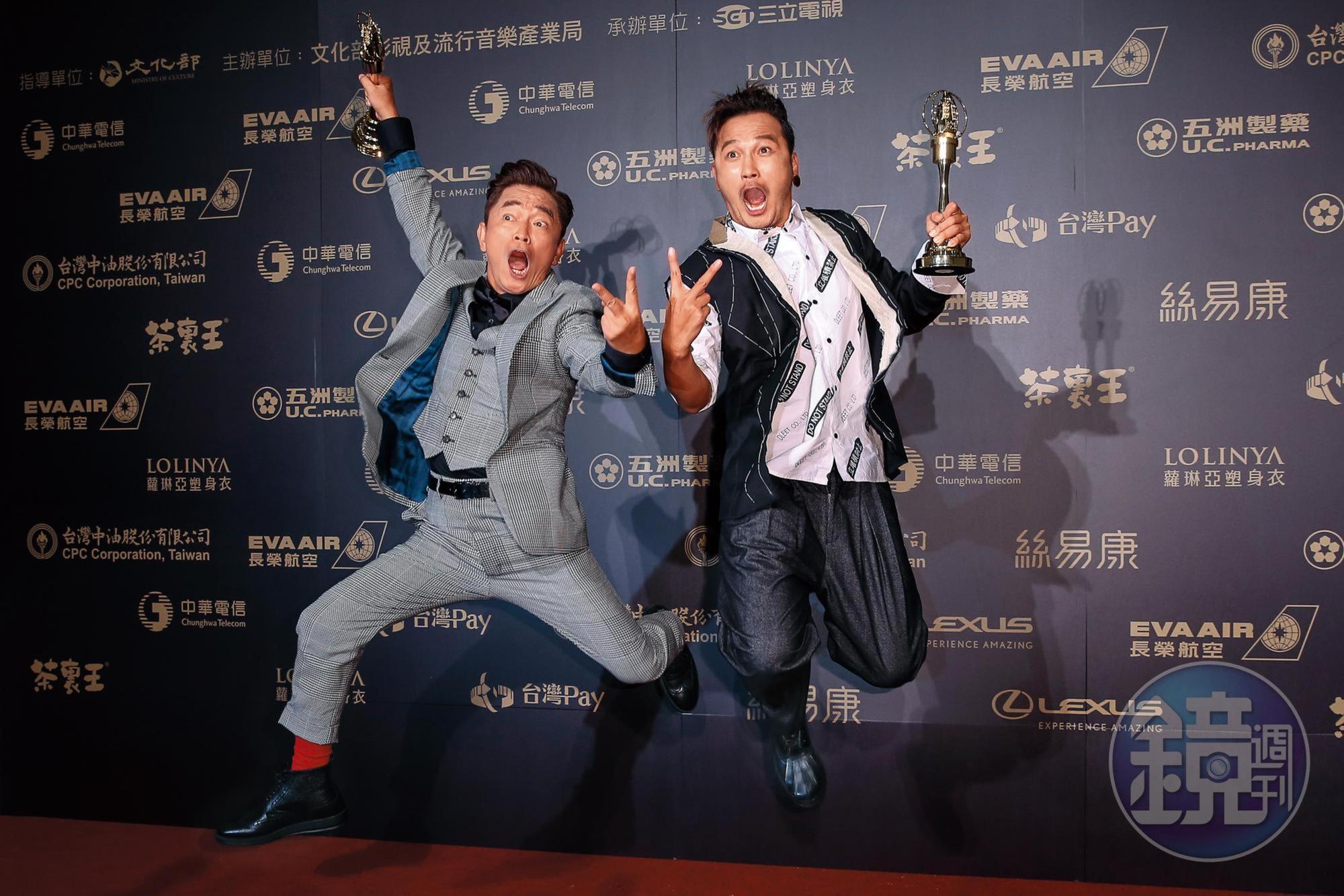 吳宗憲（左）與KID連續2年獲得金鐘獎，主持功力受到肯定。