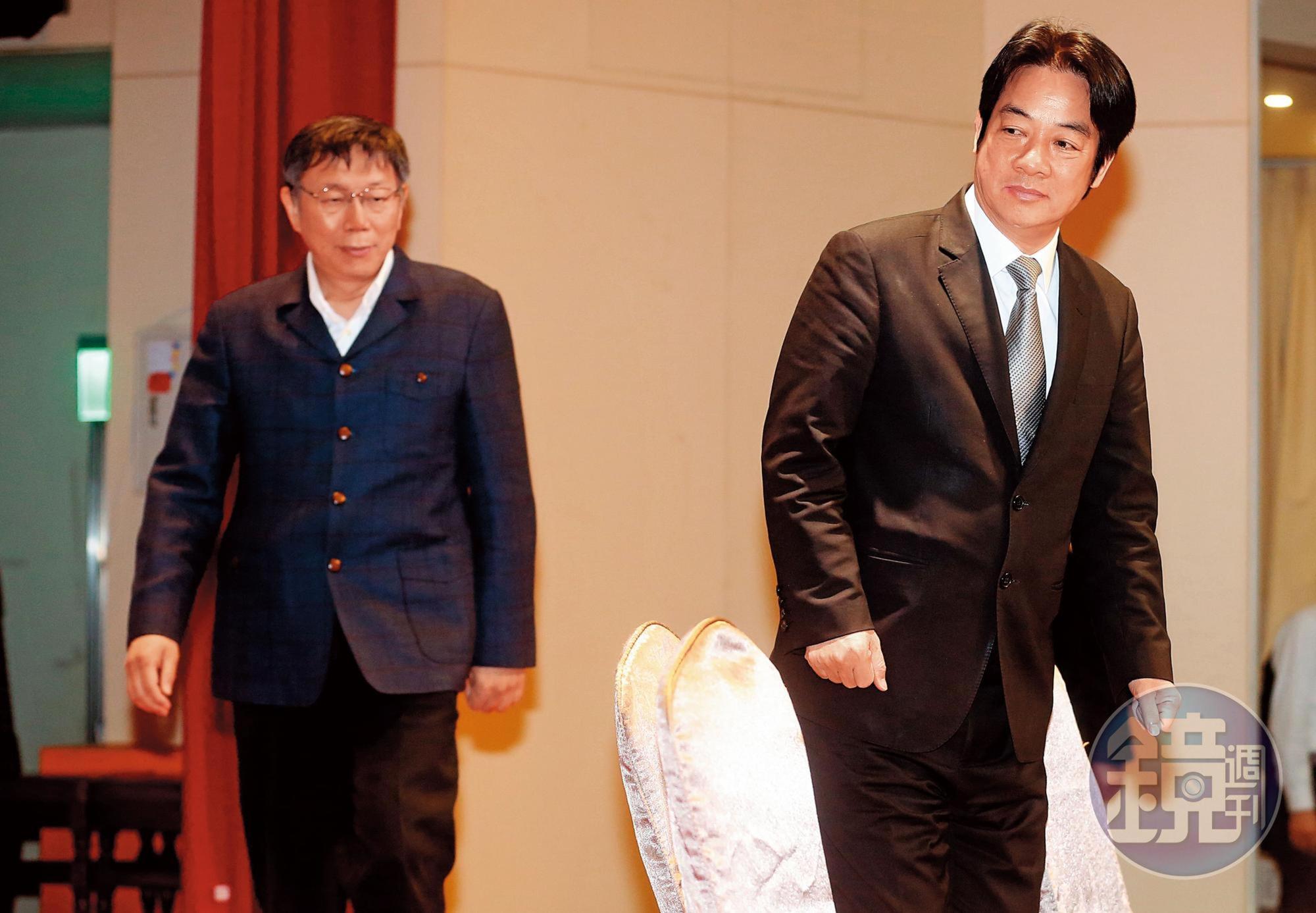 有綠營黨政高層認為,賴出線反而助柯攻占中間選民。