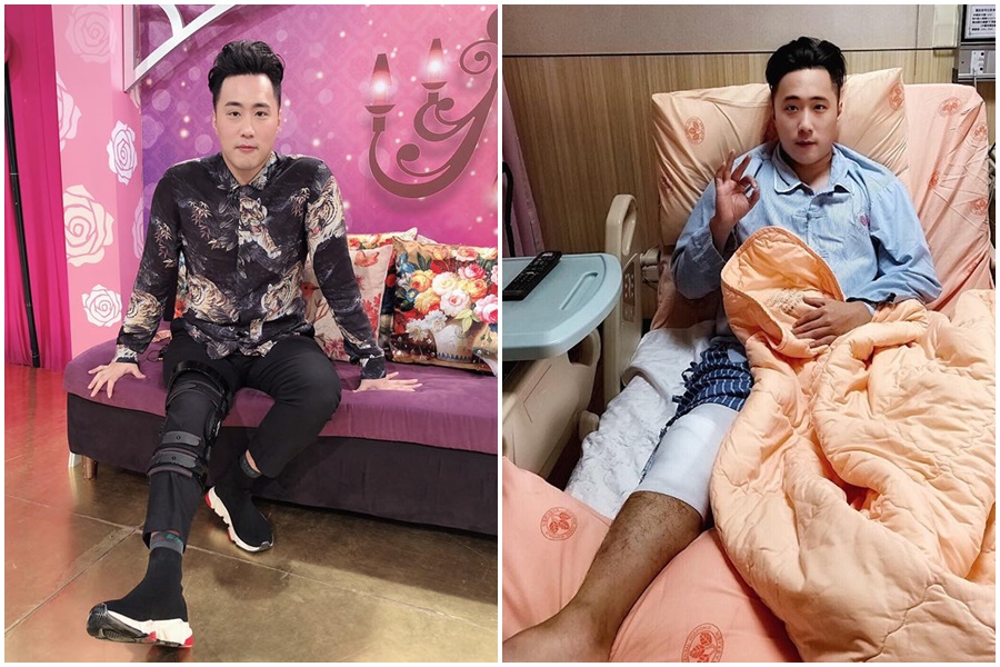 余祥銓因摔斷腿開刀，醫囑要休養3個月。（翻攝自余祥銓臉書）