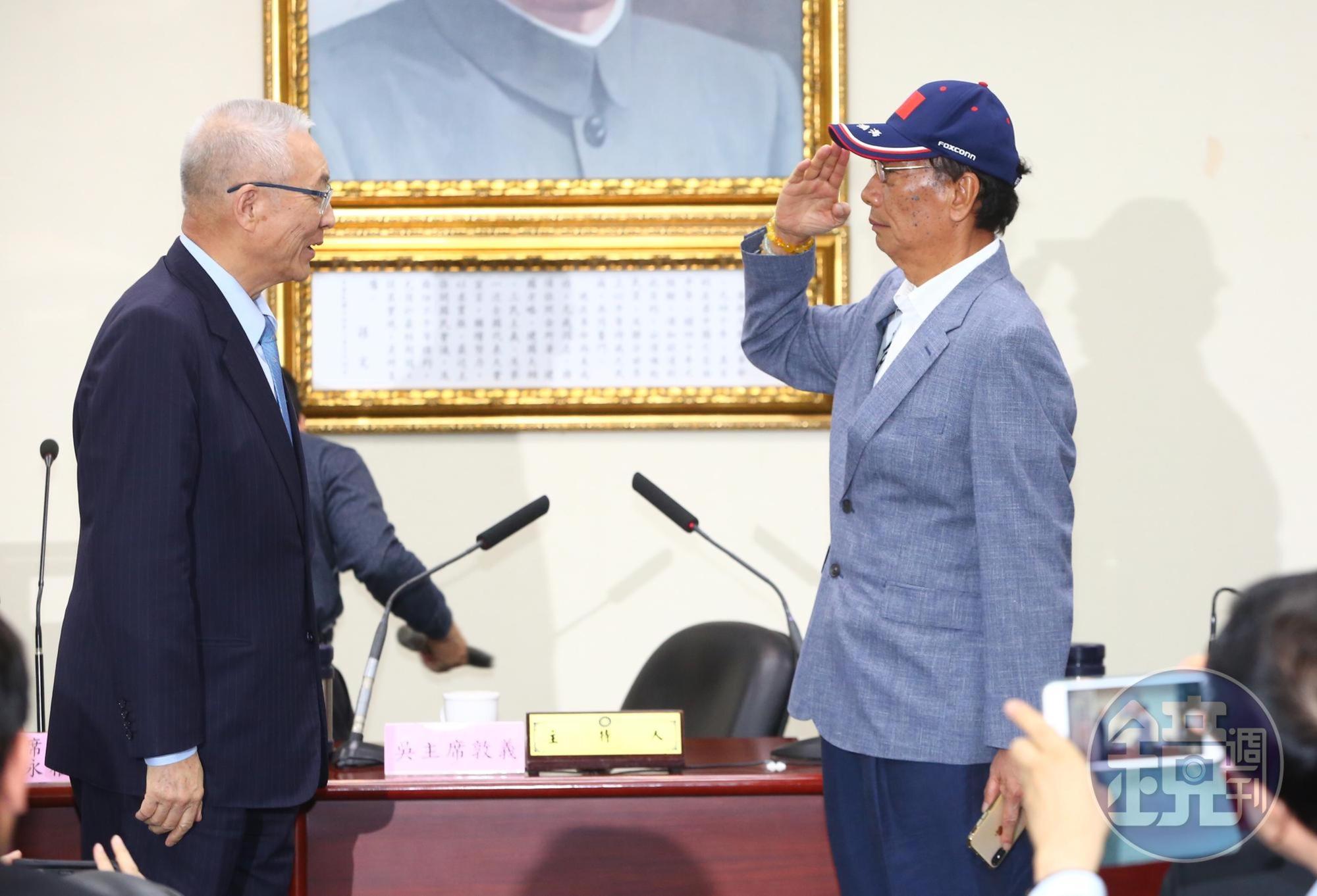 鴻海董事長郭台銘今日在國民黨中央黨部宣布參戰2020總統大選。
