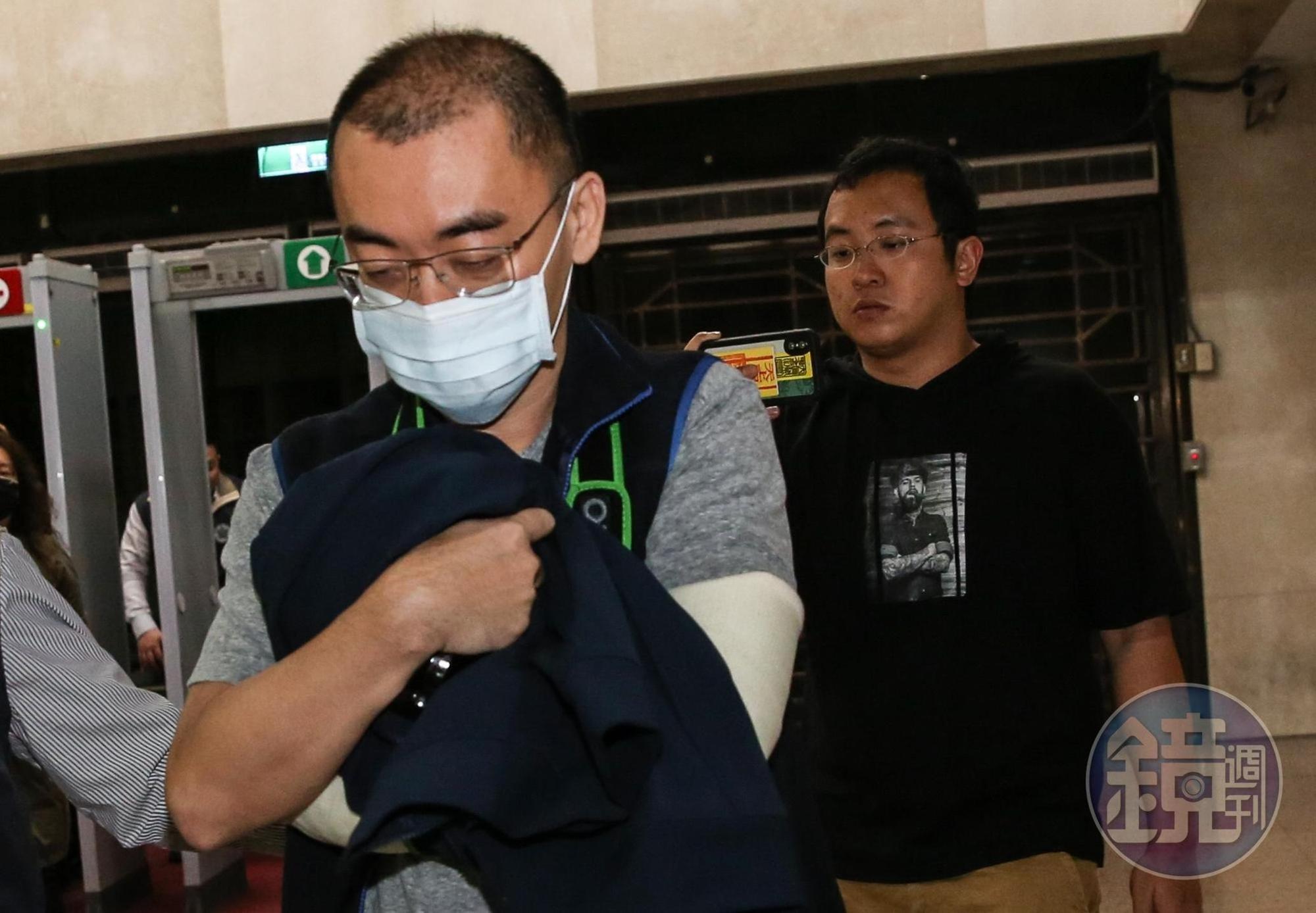 針對立委蘇震清與誠美材案被告與當事人在五星級飯店密會，郡宏光電董事長林勇任（左）今發聲明，強調自己只是陪客。