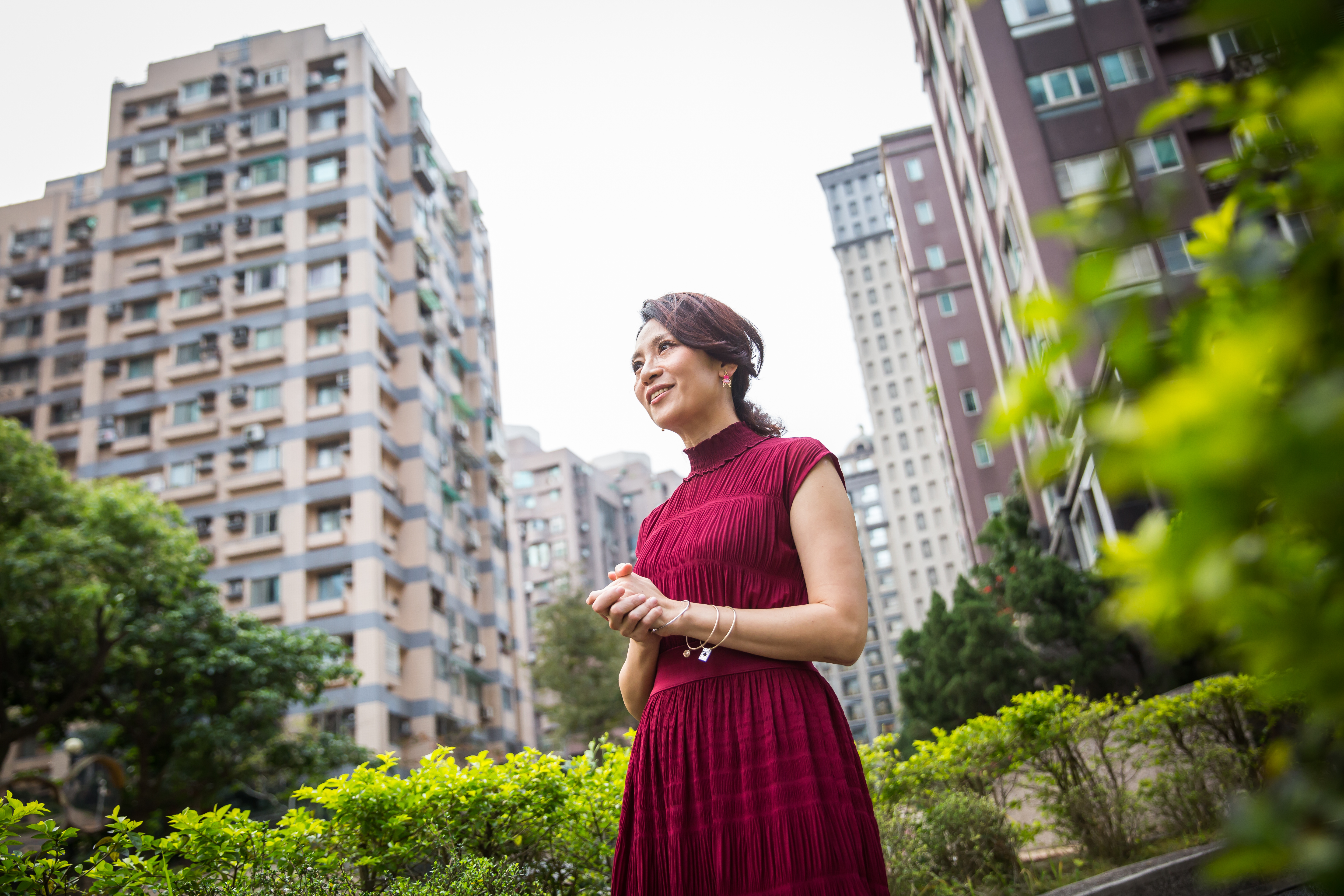 石怡潔重視居住環境，挑屋自住要求採光、風景、幢距都不能少。