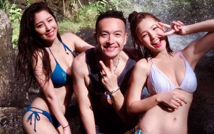 小鐘（中）在接受媒體訪問時證實Nono偷拍鮪魚的淋浴照。（翻攝自鮪魚臉書）