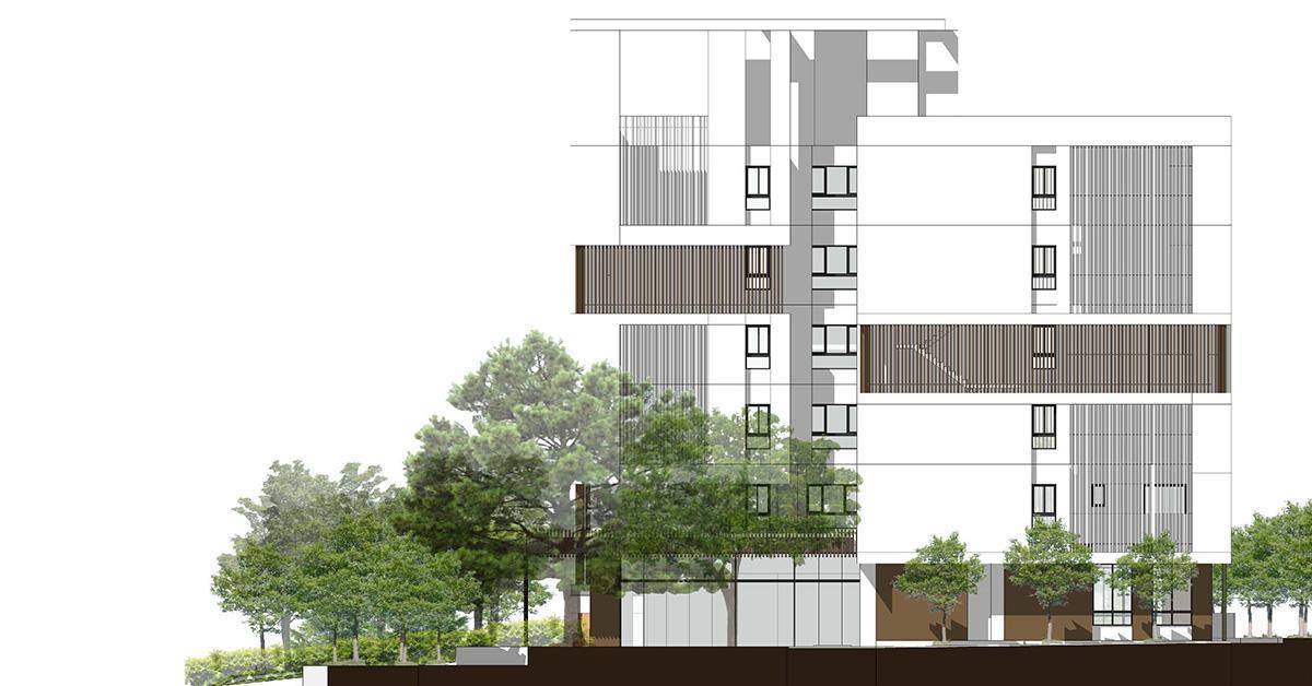 中華電信研究院智慧綠能員工宿舍造型計劃圖。