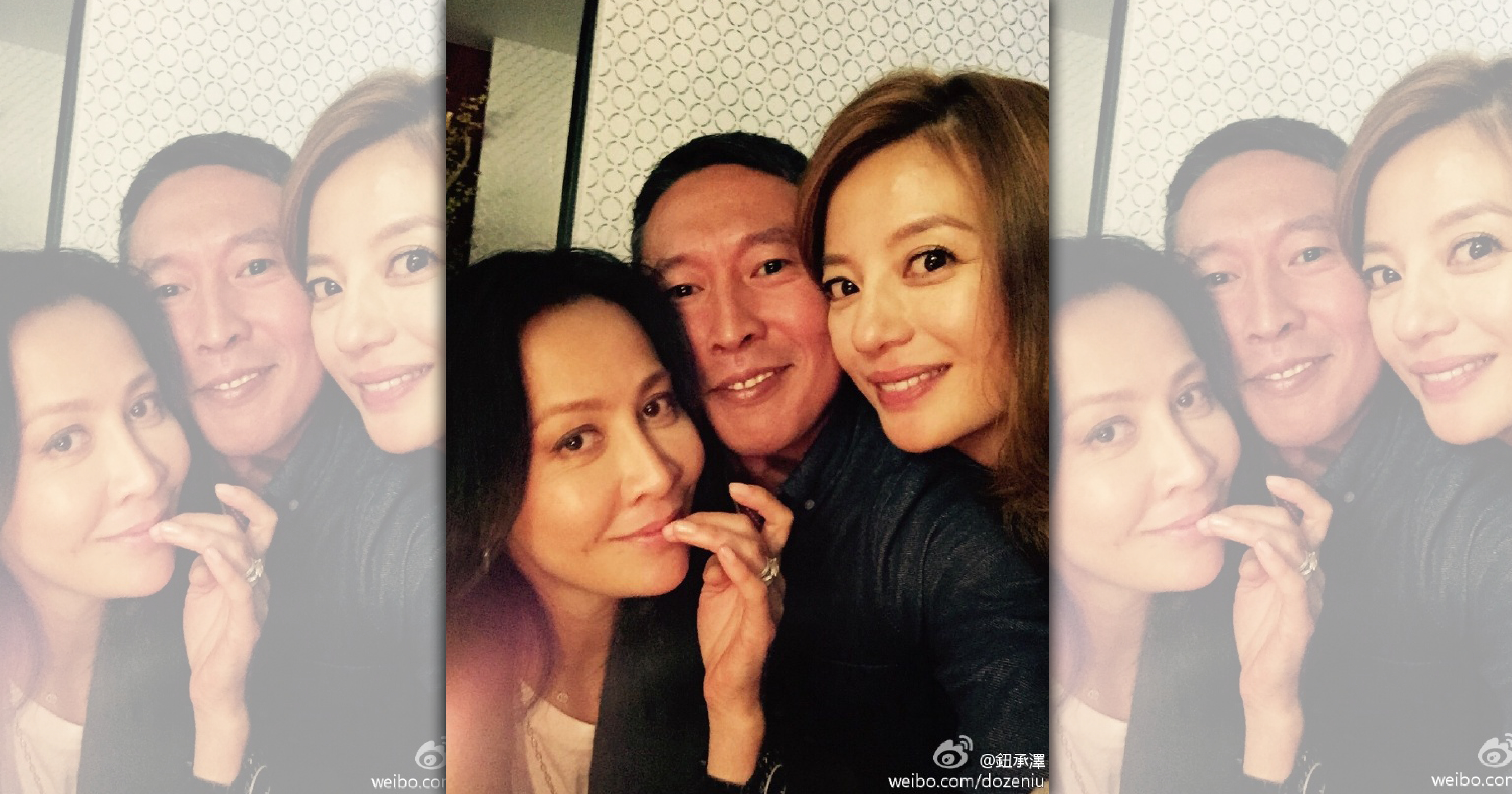 劉嘉玲與鈕承澤傳了多年緋聞，劉嘉玲仍無懼流言探班《艋舺》拍攝現場。右為趙薇 （翻攝自鈕承澤微博）