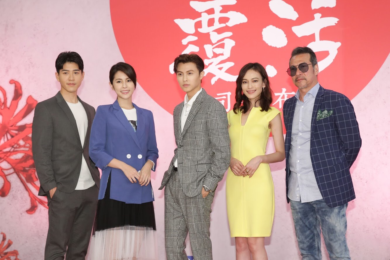 八大新戲《覆活》今舉行卡司發佈會，吳岳擎（左起）、任容萱、王子、姚以緹及黃仲崑出席。